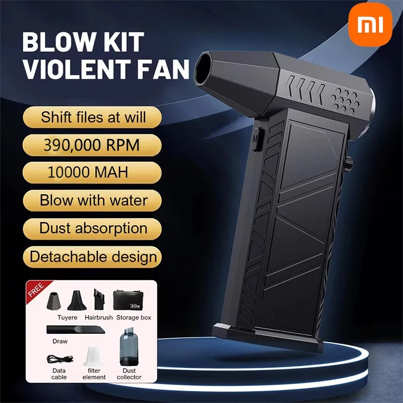 Xiaomi 390000RPM Turbo Fan Powerful Air Blower Portable Wireless Dust Cleaner TypeC Charging Brushless Jet Blower Outdoor Home