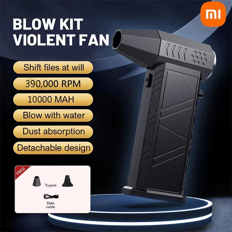 Xiaomi 390000RPM Turbo Fan Powerful Air Blower Portable Wireless Dust Cleaner TypeC Charging Brushless Jet Blower Outdoor Home