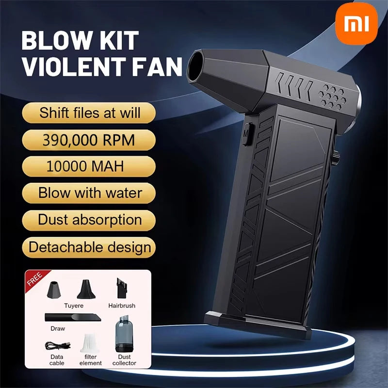 Xiaomi 390000RPM Turbo Fan Powerful Air Blower Portable Wireless Dust Cleaner TypeC Charging Brushless Jet Blower Outdoor Home